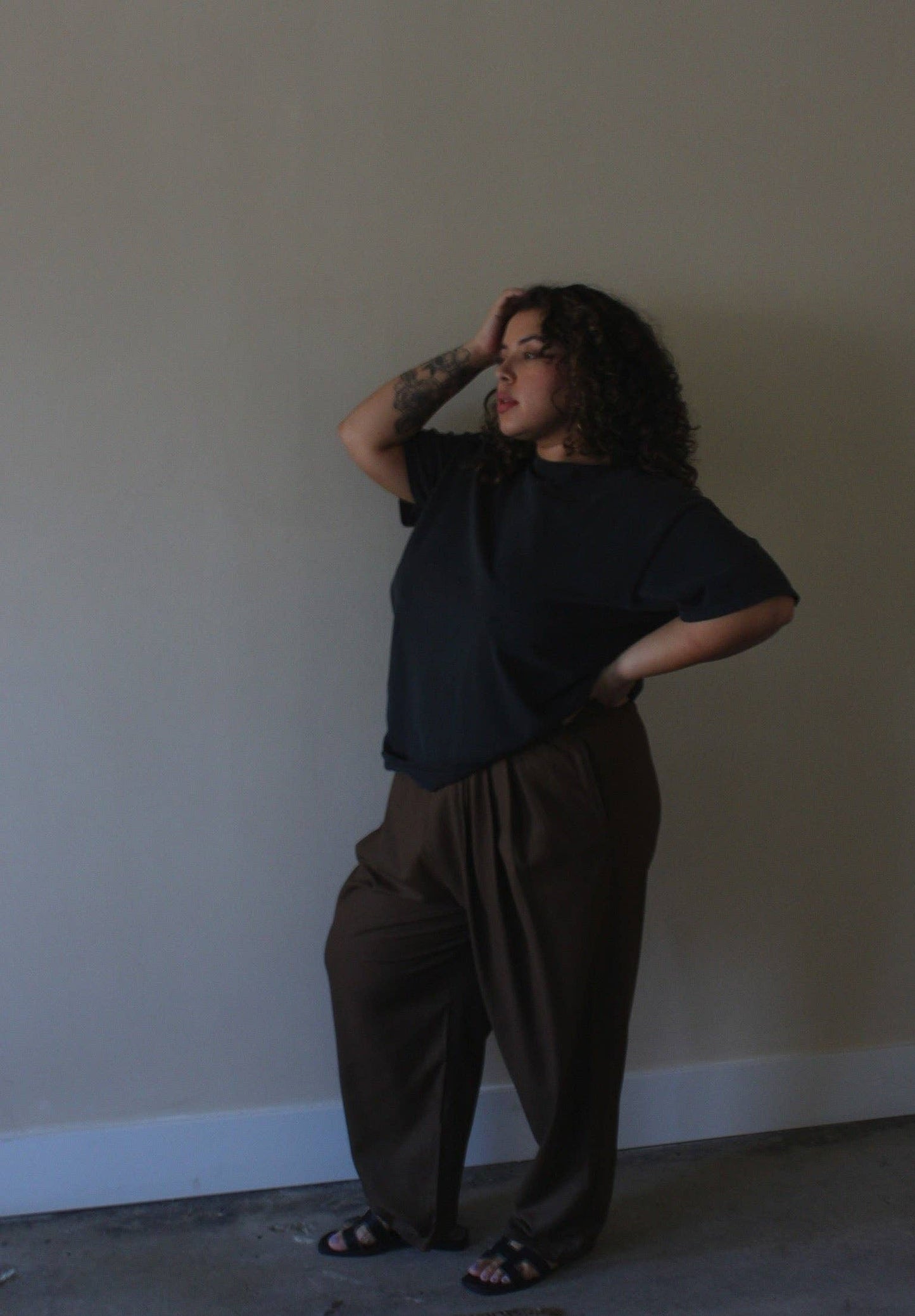 Lena Silk Canvas Pant: Black / S / 26"