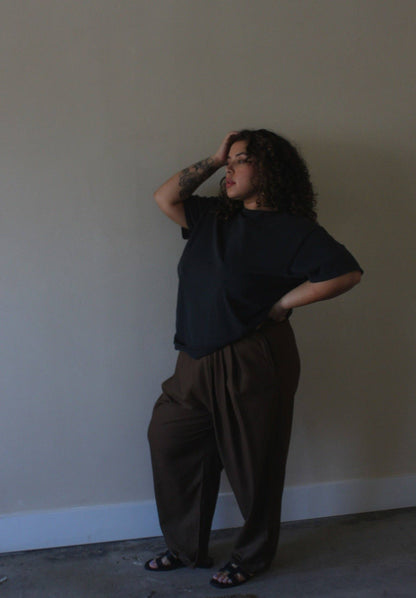 Lena Silk Canvas Pant: Black / S / 26"
