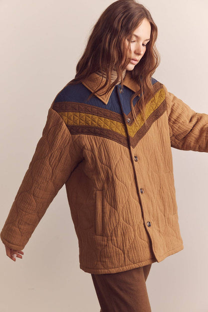 Cotton Bomber Jacket: Coco / Colorblock