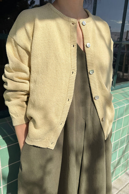 Cotton Leila Cardigan Custard