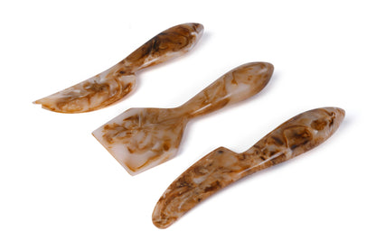Resin Cheese Knife, Brown (Set of 3)  - 6 Inches