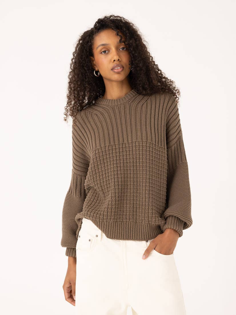 Delčia: 100% Cotton Earth Brown Sweater  : Brown / S