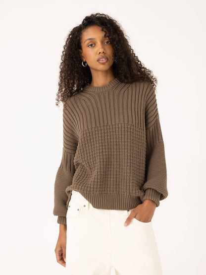 Delčia: 100% Cotton Earth Brown Sweater  : Brown / S
