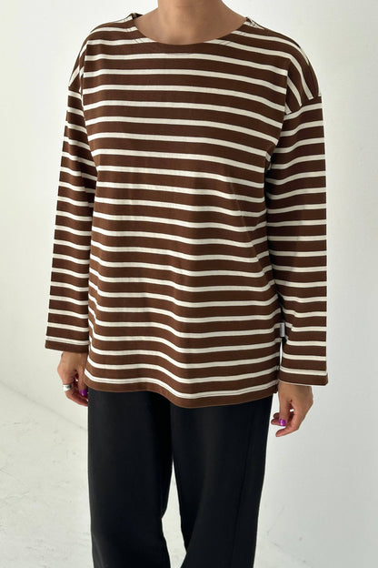 Marseille Top Blue Stripe On Cream