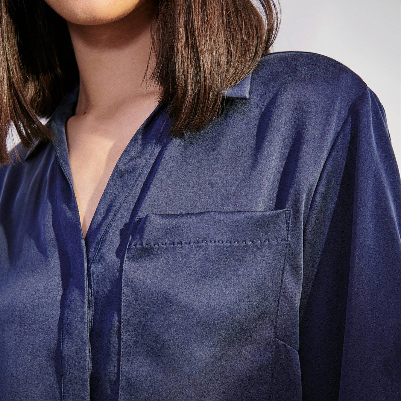 Lunya Washable Silk High Rise Pant Set: Deep Blue / XS