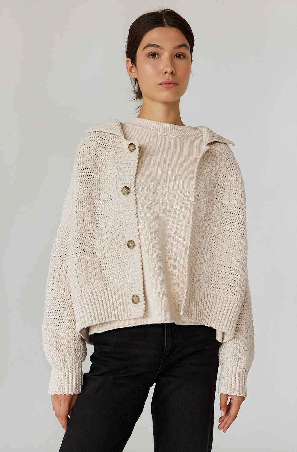 Prietema Jacket: Oat Milk / One Size