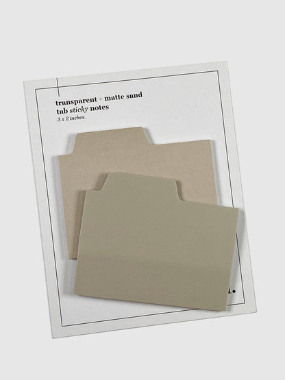 Blank Tab Sticky Note Set: Sand