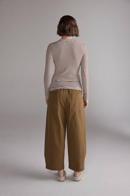 Pleated Volume Pants: Curry / Solid