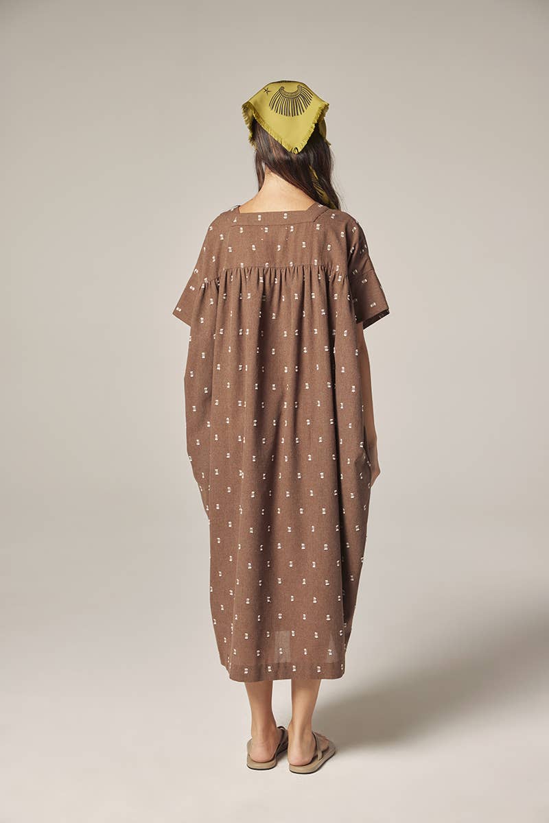 Jacquard pull over dress: Mocha