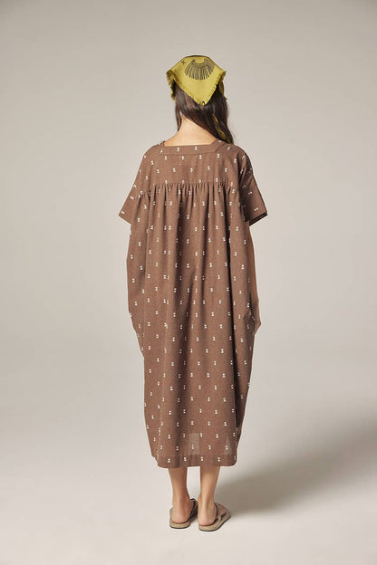 Jacquard pull over dress: Mocha
