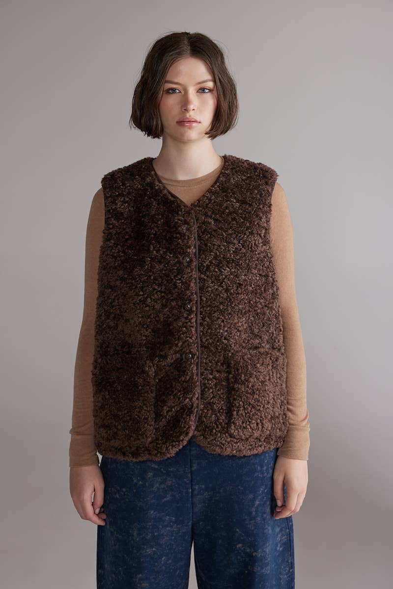 Wool Blend Reversible Vest