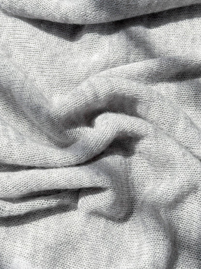 Matthew V-Neck Mohair Sweater Icy Grey