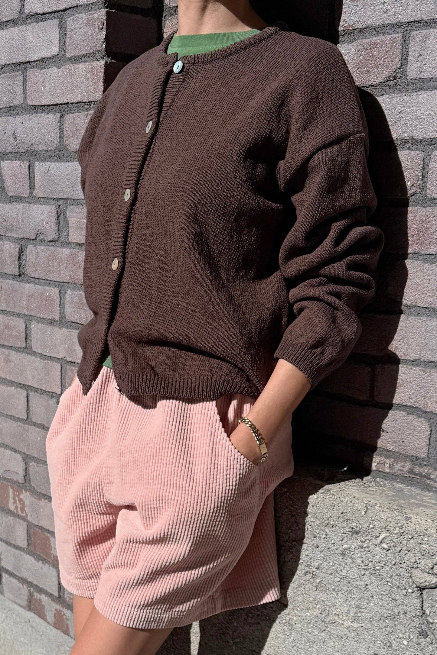 Cotton Leila Cardigan Brown
