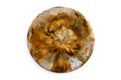 Scallop Resin Cake stand, Brown  - 9.5x4.5 Inches