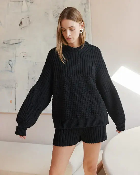 Delčia: 100% Cotton Black Sweater : S