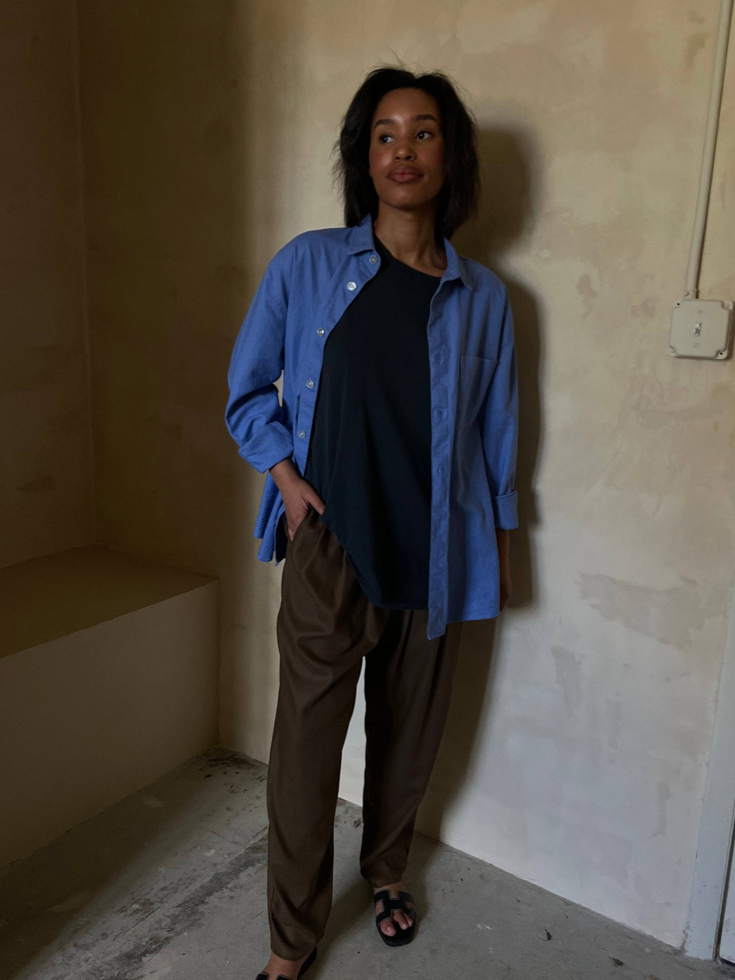 Lena Silk Canvas Pant: Black / S / 26"
