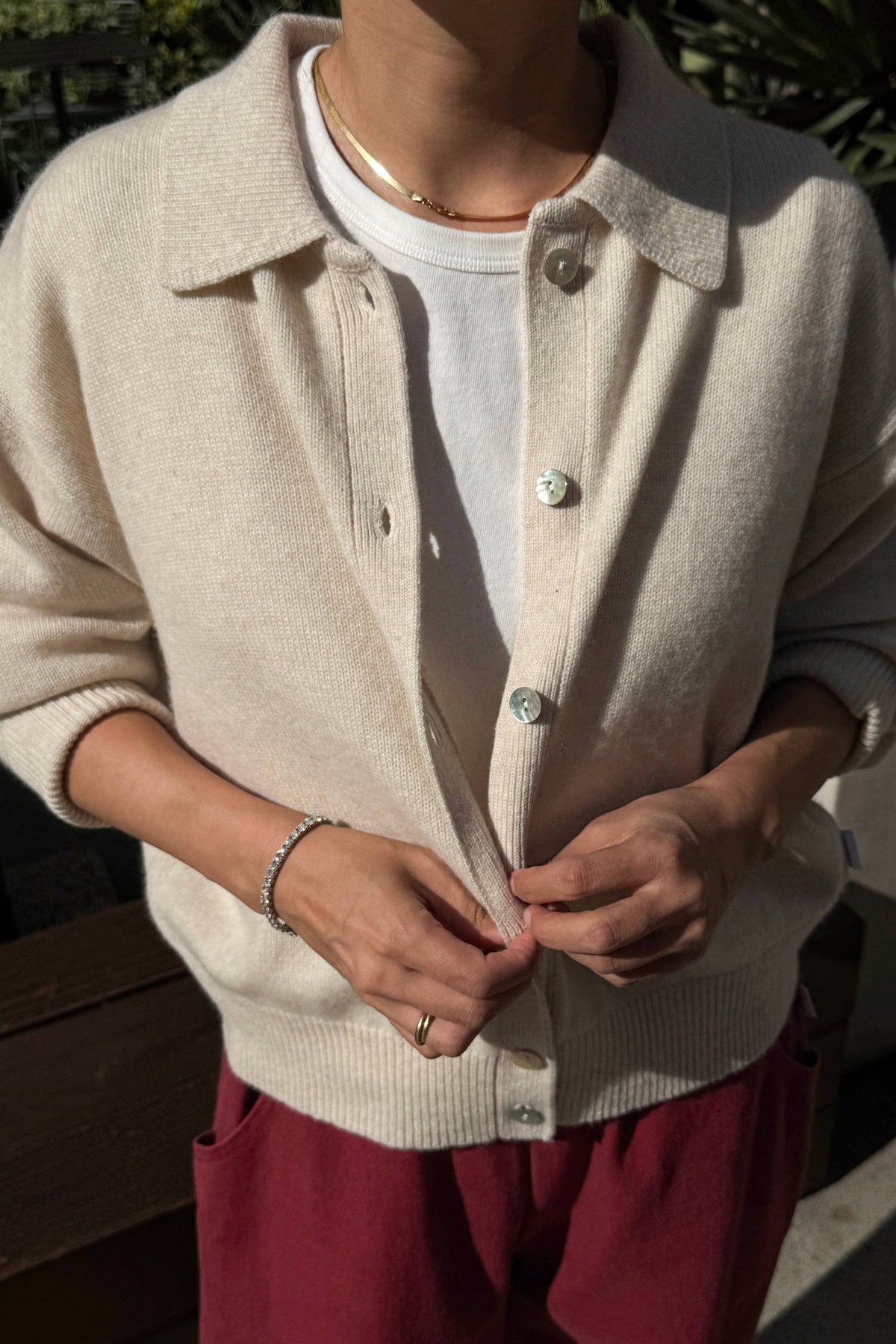 Lou Cashmere Cardigan Oatmeal