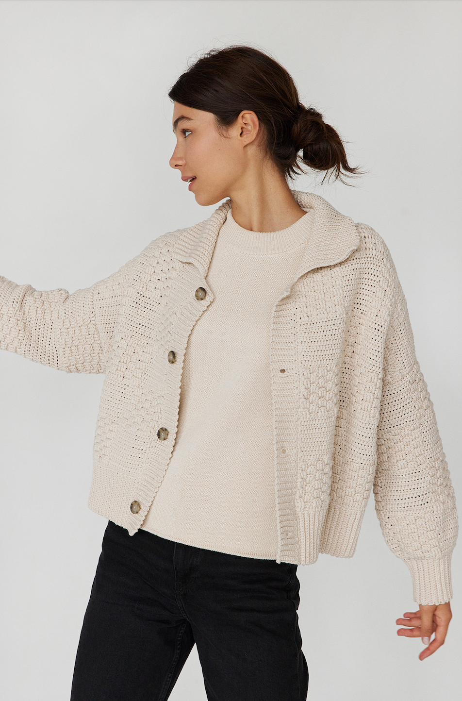 Prietema Jacket: Oat Milk / One Size