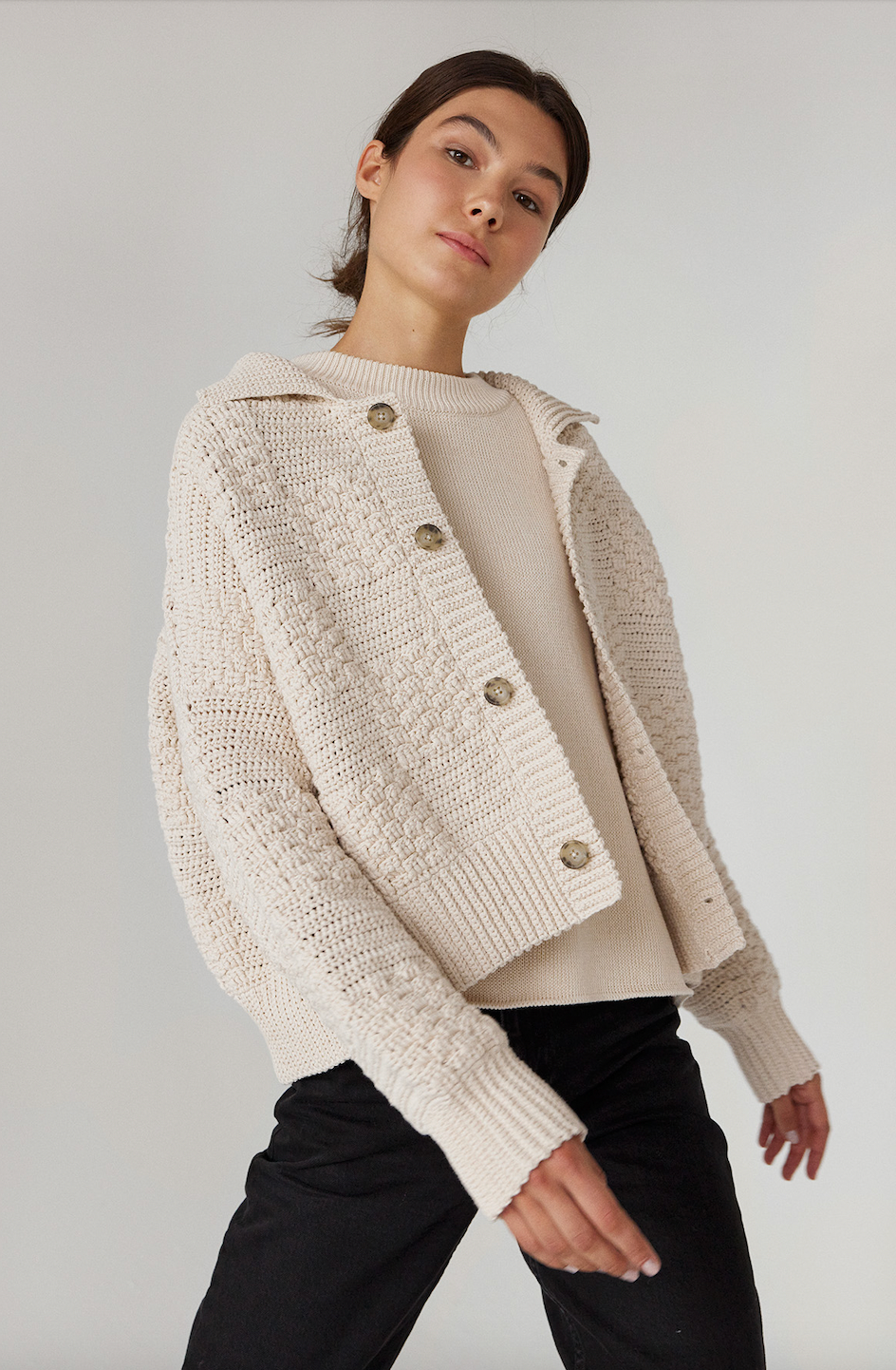 Prietema Jacket: Oat Milk / One Size