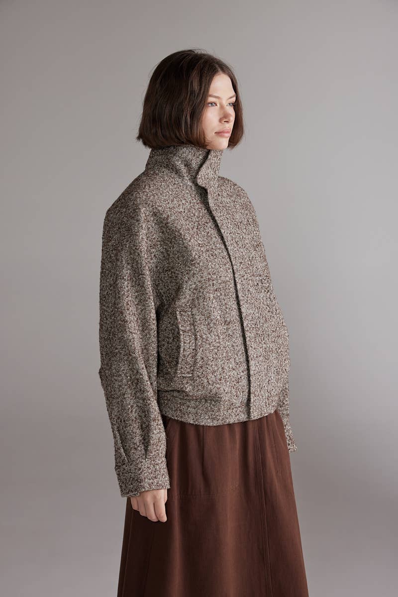 Wool Blend  Bomber Jacket