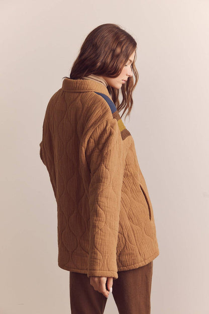 Cotton Bomber Jacket: Coco / Colorblock