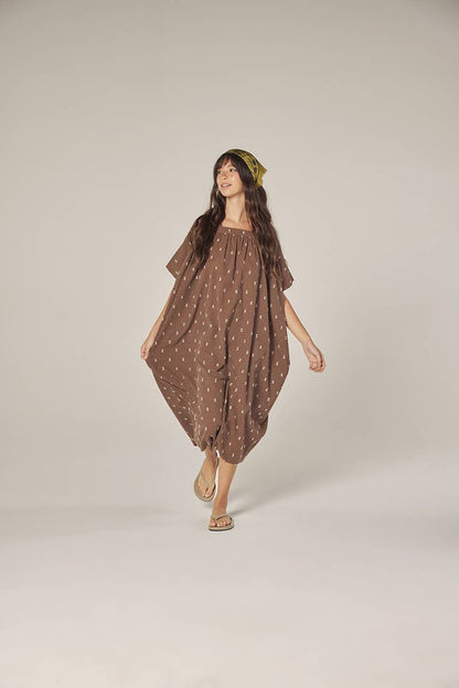 Jacquard pull over dress: Mocha