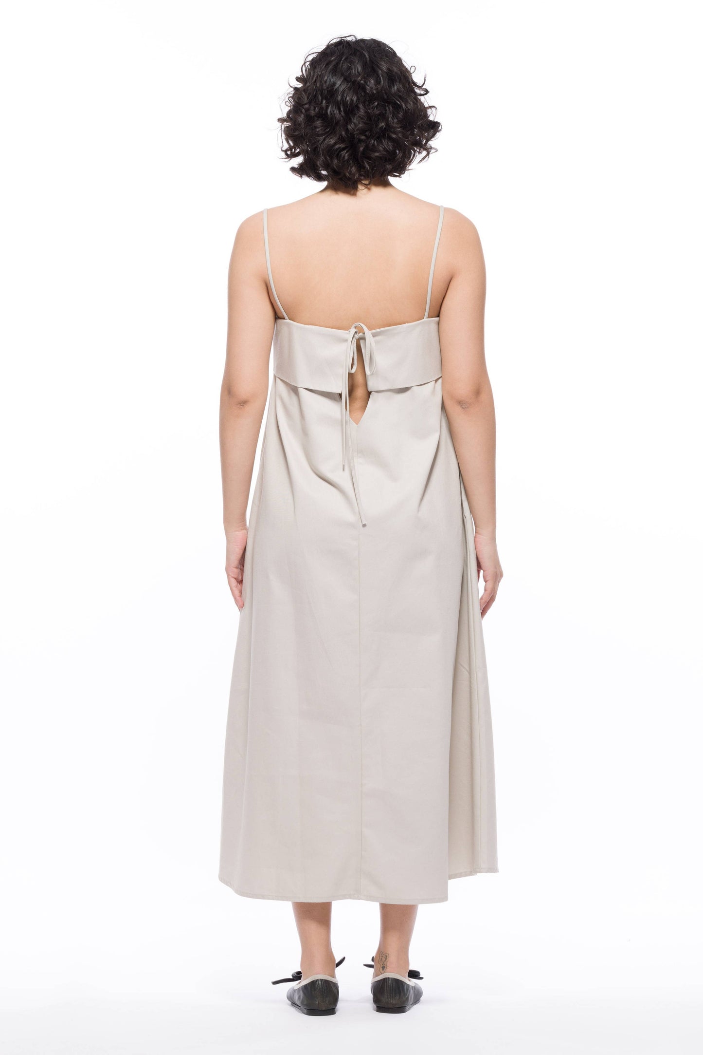Verona Dress 3.0 Long - Organic Cotton Twill: Stone