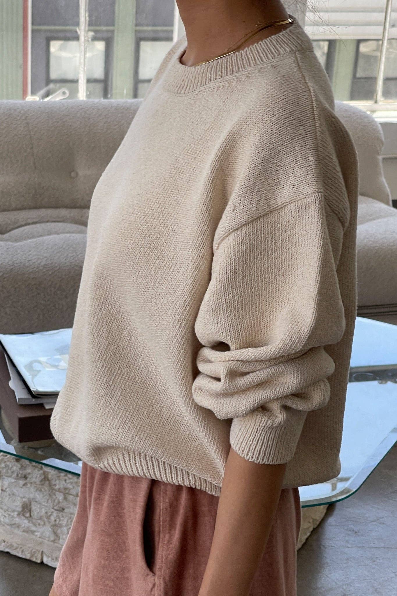 Milo Cotton Sweater in Red