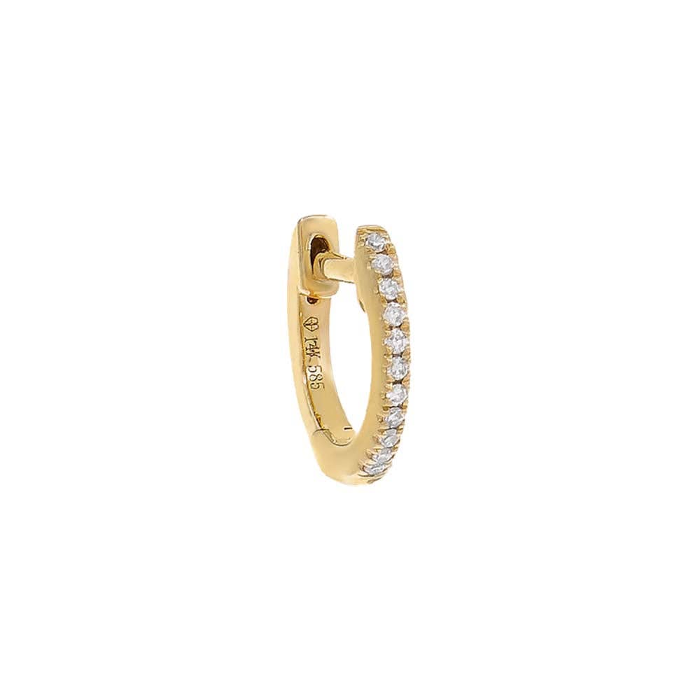 Diamond Huggie Earring 14K: 14K Gold / 10 MM / Pair mini