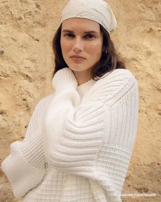Delčia Sweater: 100% Cotton Off-White Sweater  : Off-White / S