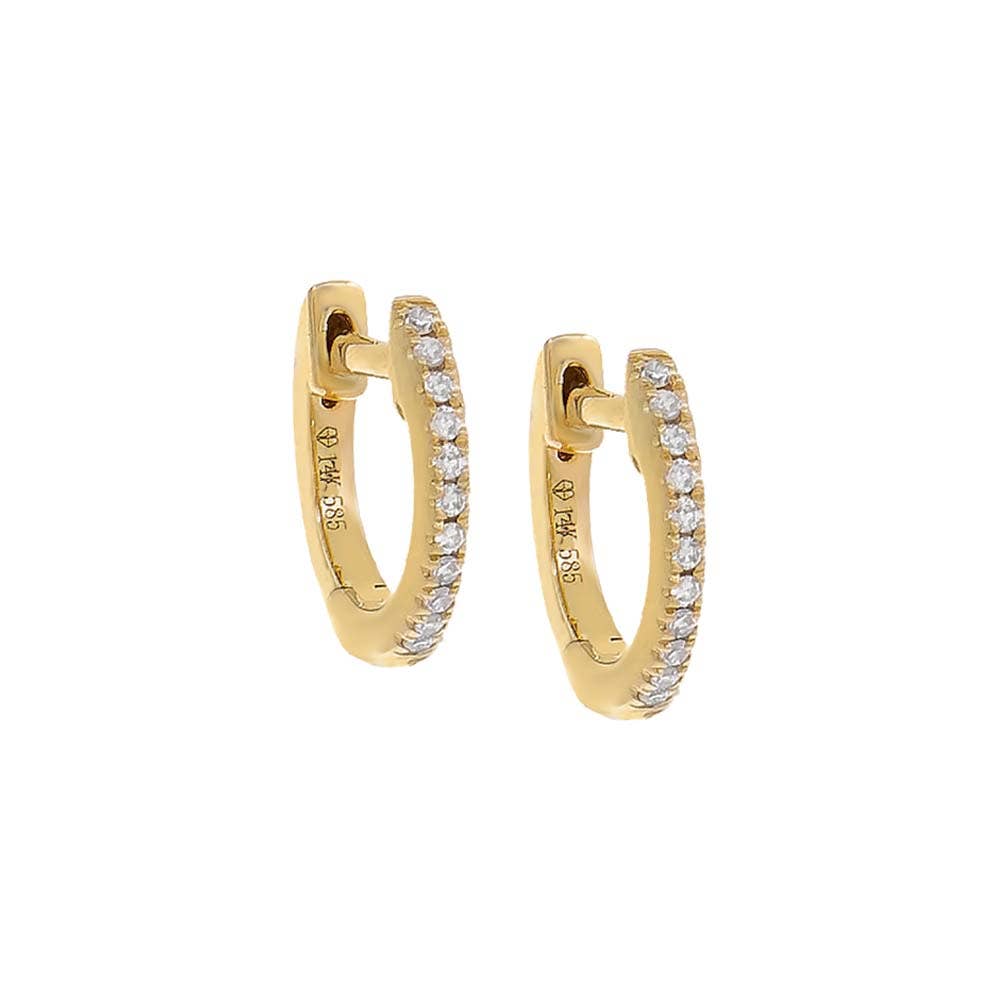 Diamond Huggie Earring 14K: 14K Gold / 10 MM / Pair mini