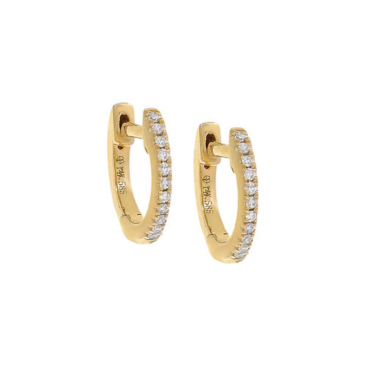 Diamond Huggie Earring 14K: 14K Gold / 10 MM / Pair mini