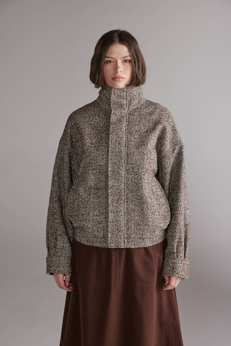 Wool Blend  Bomber Jacket