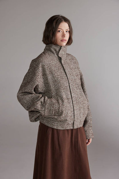 Wool Blend  Bomber Jacket
