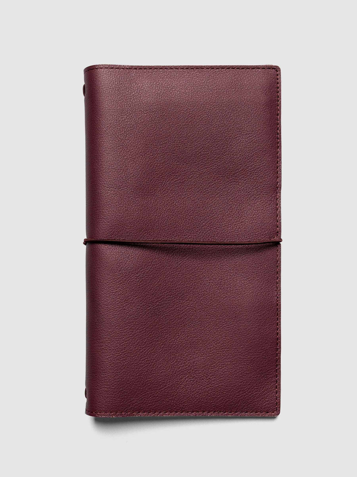 Genuine Leather Travel Notebook Cover | A5 Slim: Bordeaux