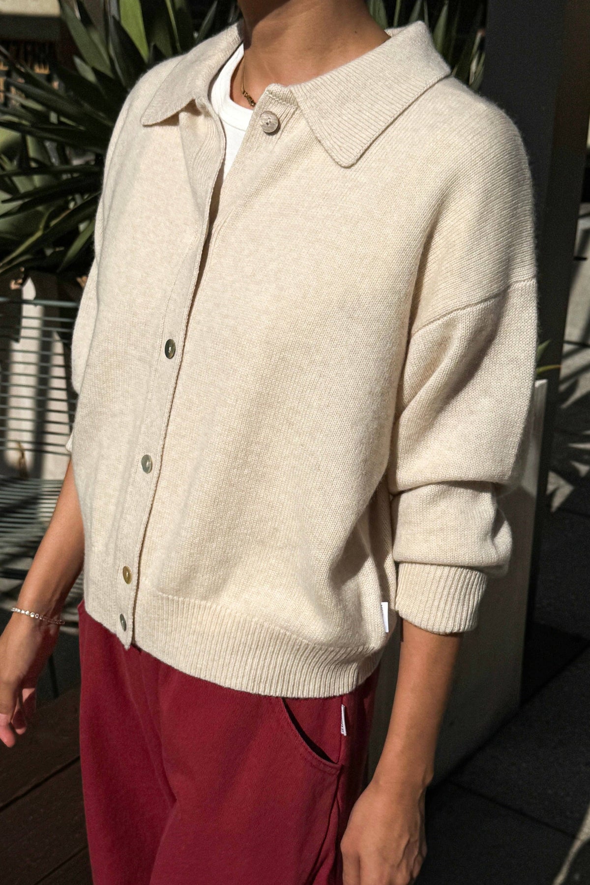 Lou Cashmere Cardigan Oatmeal
