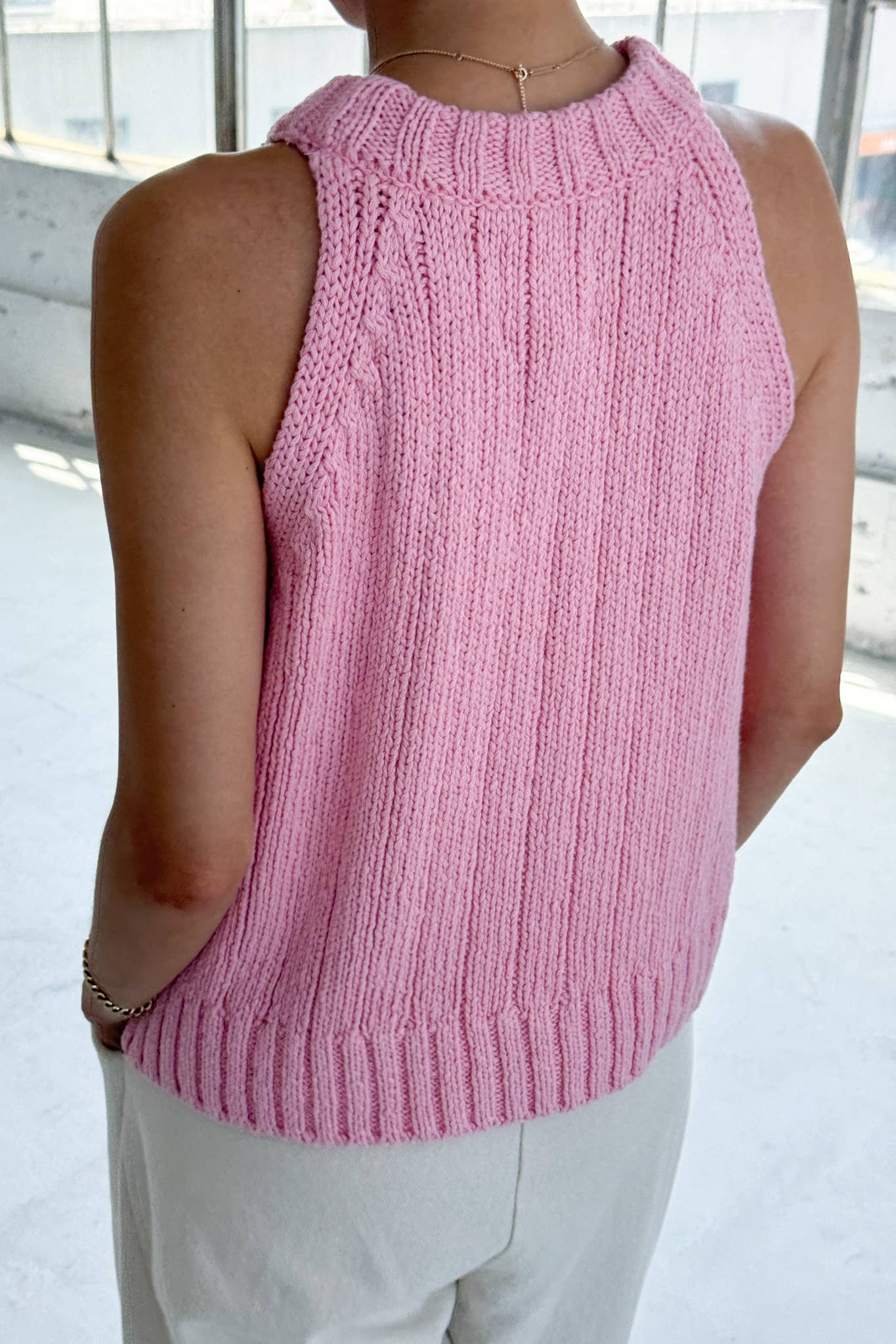 Claire Cotton Sweater Tank Black