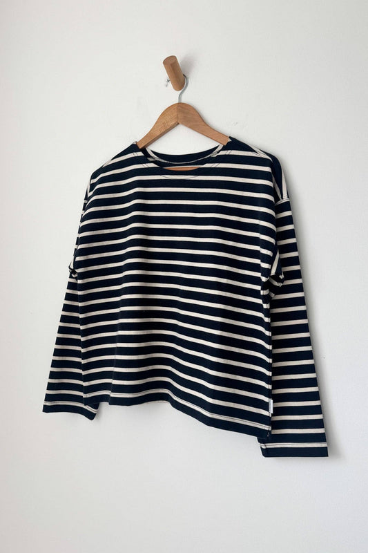 Sailor Top WHITE STRIPE ON NAVY