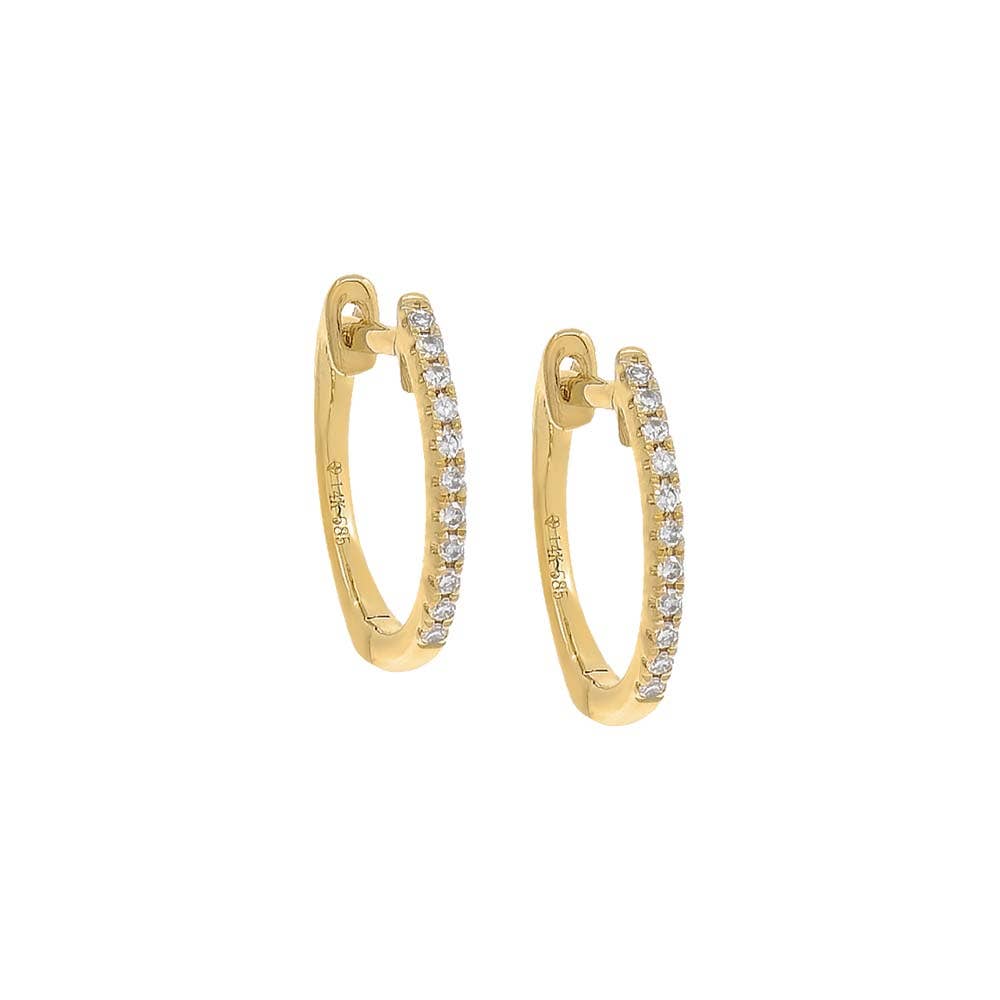 Diamond Huggie Earring 14K: 14K Gold / 10 MM / Pair mini