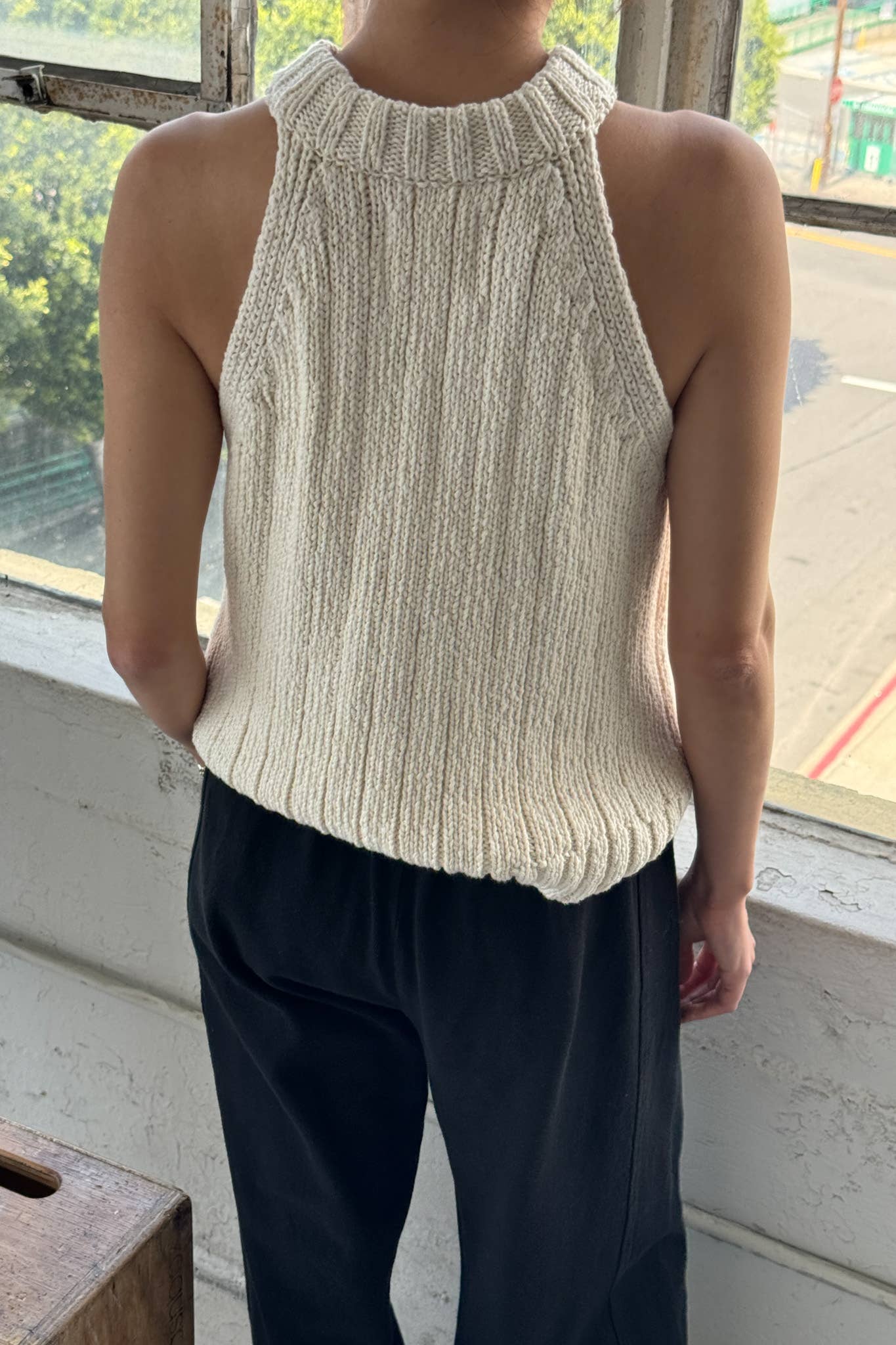 Claire Cotton Sweater Tank Black