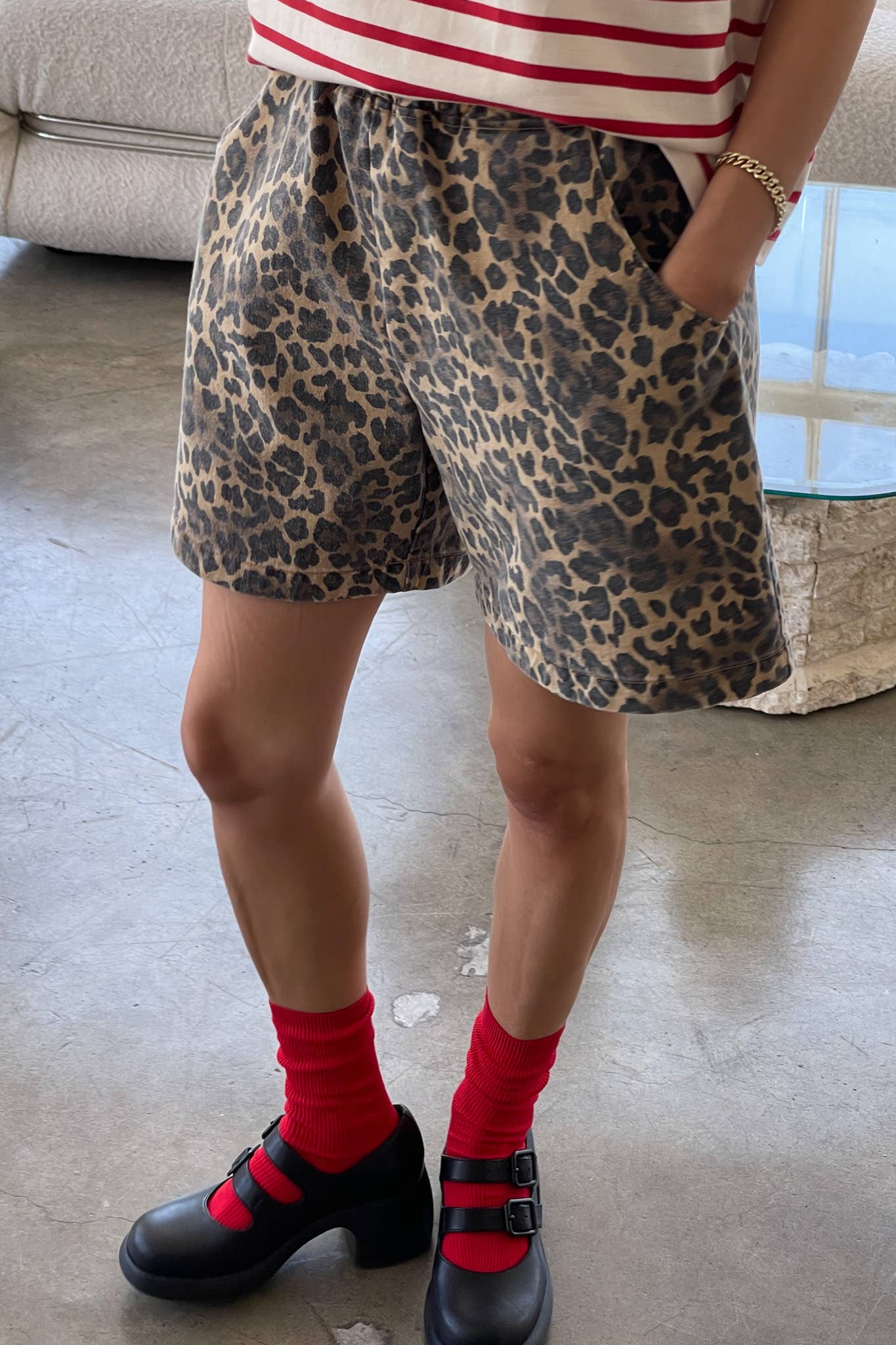 City Shorts Red Gingham