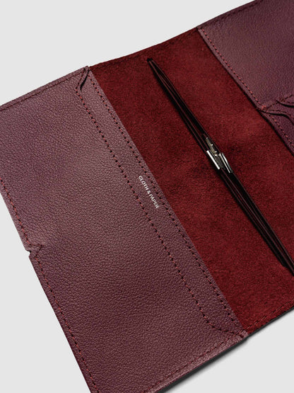 Genuine Leather Travel Notebook Cover | Pocket Plus: Bordeaux
