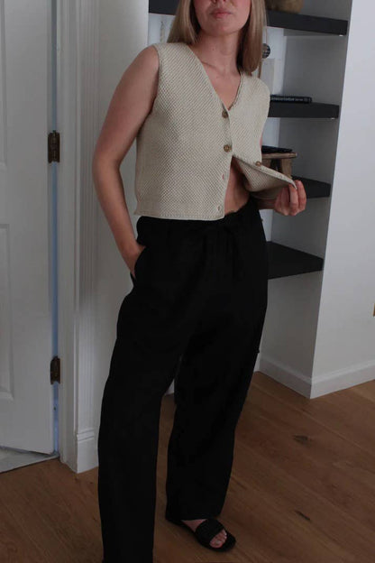 Owen Pima Cotton Vest: Ecru