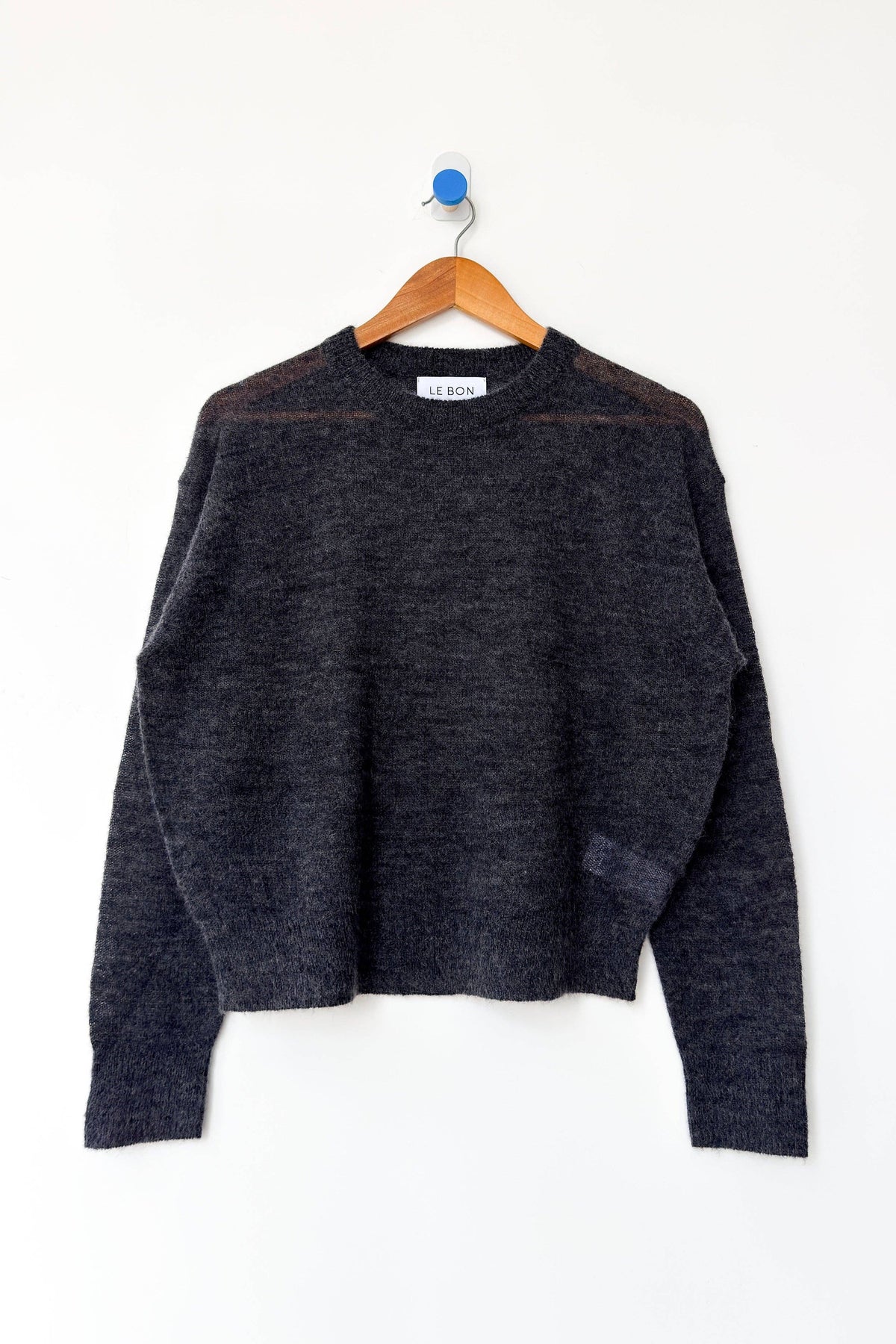 Cecile Crew Neck Mohair Sweater Charcoal