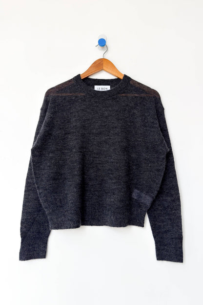 Cecile Crew Neck Mohair Sweater Charcoal