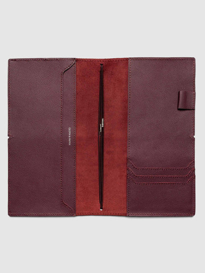 Genuine Leather Travel Notebook Cover | A5 Slim: Bordeaux