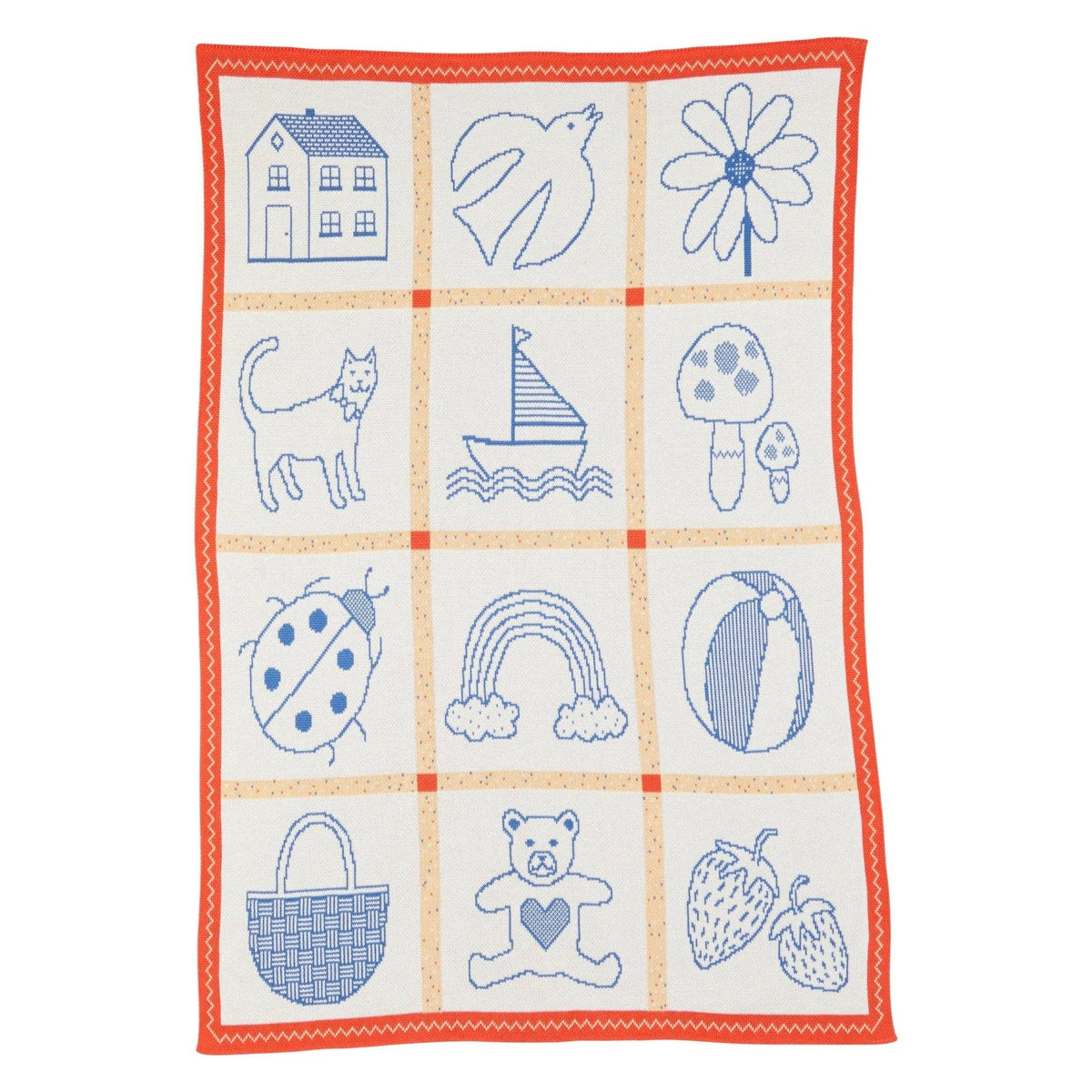 Baby's Things - Knit Baby Blanket - Cotton - USA Made : Red Ink in Organic Cotton
