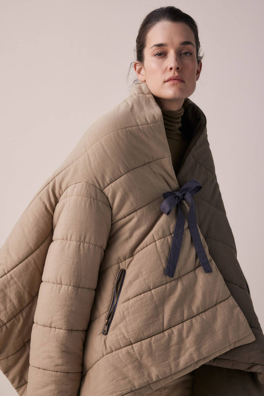 Blanket quilt jacket: Bronze/Grey