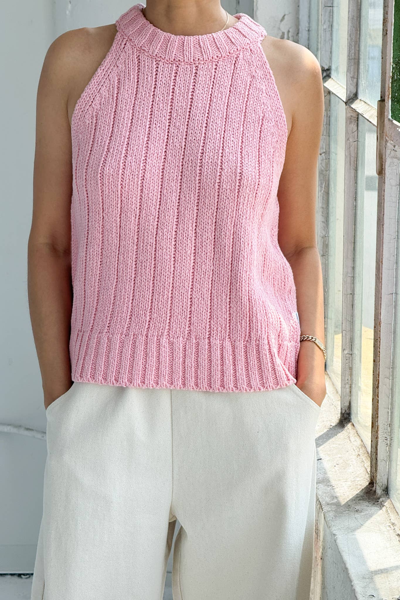 Claire Cotton Sweater Tank Black