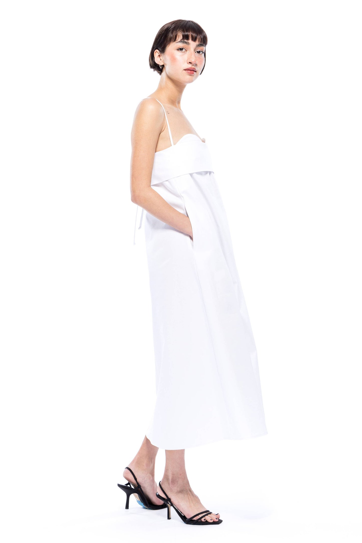 Verona Dress 3.0 Long - Organic Cotton Twill: Stone